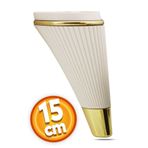 Badem10 Iron Lüks Mobilya Kanepe Sehpa Tv Ünitesi Berjer Koltuk Ayağı 15 Cm Krem Gold Baza Ayakları