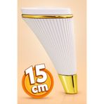 Badem10 Iron Lüks Mobilya Kanepe Tv Ünitesi Berjer Koltuk Ayağı 15 Cm Beyaz Gold Ayakları