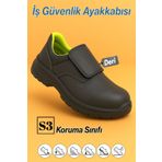 Badem10 İş Ayakkabısı S3 Koruma Sınıfı Cırtlı Deri Çelik Burunlu Kaymaz Tabanlı Güvenlik Kaynak Ayakkabıları