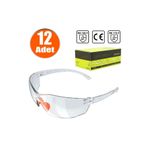 Badem10 Iş Güvenlik Güvenliği Gözlüğü Çapak Deney Koruyucu Gözlük S1100 Şeffaf (12 ADET) Ürünleri