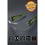 Badem10 İş Güvenlik Güvenliği Gözlüğü Koruyucu Uv Korumalı Buğulanmaz Gözlük Şeffaf Silikon Kulaklık Gözlüğü