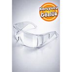 Badem10 İş Güvenlik Güvenliği Gözlüğü Laborant Laboratuvar Tam Koruyucu Gözlük S700 Major Şeffaf