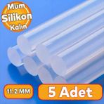 Badem10 Kalın 5 ADET Mum Silikon 11.2 mm Çubuk Sıcak Silikon Hobi Süs Hediyelik Eşya Maket Yapıştırma