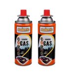 Badem10 Kamp Gazı Bütan Propan Gaz Tüpü Portatif Ocak Kartuşu Tek Kullanımlık Pürmüz 400 ml 2 Adet