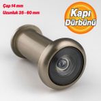 Badem10 Kapı Dürbünü Kısa Saten 35-60 mm 14 mm Delik Çapı Güvenlik Gözetleme Aparatı Metal Gövde - Gri