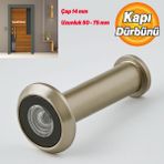 Badem10 Kapı Dürbünü Kısa Saten 50–75 mm Ayarlanabilir 14 mm Geniş Açılı Güvenlik Kapı Gözetleme Dürbünü - Gri
