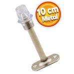 Badem10 Kapı Kolu Stoperi Tamponu 10 Cm Krom Metal Vidalı Silikonlu Kapı Stopu Durdurucu Tutucu Tutacağı
