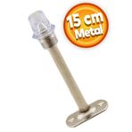 Badem10 Kapı Kolu Stoperi Tamponu 15 Cm Krom Metal Vidalı Silikonlu Kapı Stopu Durdurucu Tutucu Tutacağı