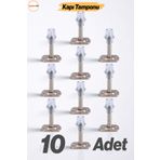 Badem10 Kapı Stoperi 10 ADET Tamponu Gümüş Krom 8 cm Metal Kapı Durdurucu Tutucu Kapı Altı Üstü Kolu Stopu