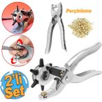 Badem10 Kemer Deri Delme Pensesi Metal 2'li Set 6 Farklı Boyutta Delici Delik Açıcı Perçin Perçinleme