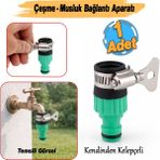 Badem10 Kendinden Kelepçeli Çeşme Musluk Bağlantı Adaptörü 1/2 Hortum Adaptörü Sök Tak Uyumlu Inç Plastik Malzeme 1 Adet