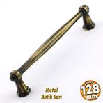 Badem10 Kesir Mobilya Mutfak Dolabı Çekmece Dolap Kapak Antik Sarı 128 mm Metal Kulp