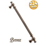 Badem10 Kesir Mobilya Mutfak Dolabı Çekmece Dolap Kapak Bronz 224 mm Metal Kulp