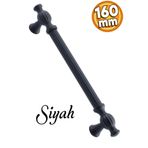 Badem10 Kesir Mobilya Mutfak Dolabı Çekmece Dolap Kapak Siyah 160 mm Metal Kulp