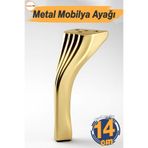 Badem10 Kesit 14 cm Gold Altın Metal Mobilya Ayağı Ayakları Ünite Baza Koltuk Kanepe Sehpa Masa Tabure Siyah