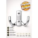 Badem10 Klas Portmanto Askı Vestiyer Duvar Dolap Elbise Askısı Krom Metal Mobilya Kapı Askılığı Askılık