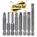 Badem10 Klytek Matkap Bits Düz Yıldız Torx 8 Parça Vidalama Ucu