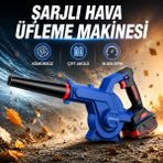 Badem10 Kömürsüz Şarjlı Hava Üfleme Makinesi 21V 4.0AH Çift Akü 18000RPM Brushless Motor Bahçe Yaprak Üfleme