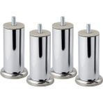 Badem10 Krom 12 cm Gümüş 4 Adet Metal Mobilya Ayağı Modern Koltuk Kanepe Ayak Tv Ünite M8 Civatalı Ayakları
