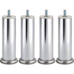 Badem10 Krom Gümüş 4 Adet Metal 15 cm Mobilya Ayağı Modern Koltuk Kanepe Ayak Tv Ünite M8 Civatalı Ayakları - 768767611