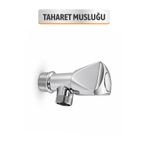 Badem10 Krom Star Taharet Musluğu Ara Musluk Flex Hortum Uyumlu Banyo Tuvalet Bağlantı Musluğu