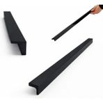 Badem10 Lada Düz Mat Siyah Çekmece Kulp 1184 mm Modern Uzun Dolap Kapağı Kulbu Dayanıklı Metal Tasarım