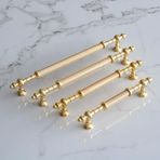 Badem10 Ladin Altın Gold Metal Kulp 128 Mm-12.8 cm Mobilya Çekmece Mutfak Dolabı Dolap Kapak Kulpları Kulbu