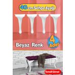 Badem10 Lukens Plastik Beyaz Renk Mobilya Zigon Çay Orta Sehpa Ayağı 40 cm Sehpası Ayak 4 Adet