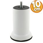 Badem10 M8 Civata Beyaz Metal Ayak 10 cm Mobilya Metal Kanepe Baza Koltuk Destek Ayağı