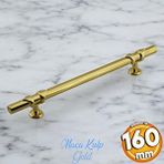 Badem10 Maça Gold Metal Kulp 160 mm -16 cm Mobilya Çekmece Mutfak Dolabı Dolap Kulpları Kulbu Kulpu Altın