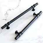 Badem10 Maça Siyah Metal Kulp 192 Mm-19.2 cm Mobilya Mutfak Çekmece Dolabı Dolap Kulpları Kulbu Kulpu