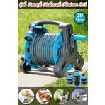 Badem10 Makaralı Hortum Seti Garden Kit Bahçe Çeşme Su Hortumu İç Çap 1/2 Sulama Araç Yıkama 20 Metre