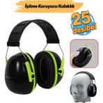 Badem10 Manşonlu Kulaklık Siyah Yeşil Gürültü Önleme 25 Db Ses Koruma Kulak Işitme Koruyucu