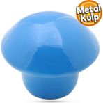 Badem10 Mantar Düğme Kulp Çekmece Bebek Çocuk Genç Odası Dolap Kapak Kulpu Kulbu Mavi Metal Kulp