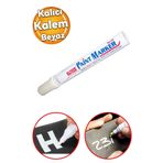 Badem10 Markalama Kalemi Markör Kalıcı İşaretleyici Marker Beyaz Kalem Metal Plastik Cam Ahşap Yüzey