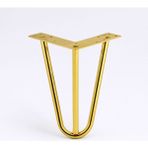 Badem10 Martı 12 cm Gold Altın Metal Mobilya Ayağı Üçgen Modern Tasarım Koltuk Sehpa Masa Tv Ünitesi Uyumlu