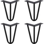 Badem10 Martı 12 cm Siyah Metal 4'lü Set Mobilya Ayağı Üçgen Modern Tasarım Koltuk Sehpa Masa Tv Ünitesi - 4 ADET