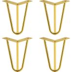 Badem10 Martı 15 cm 4 Adet Set Gold Altın Metal Mobilya Ayak Ayağı Üçgen Modern Koltuk Sehpa Masa Tv Ünitesi