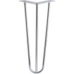 Badem10 Martı Krom Gümüş Metal Sehpa Masa Ayağı 41 cm Tekli Dayanıklı Mobilya Destek Yükseltici Ayak Modeli