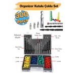 Badem10 Matkap Ucu Set Duvar Metal Ahşap 17'li Delme 4 Çeşit Dübel 6 Farklı Yıldız Düz Bits Uç Organizer