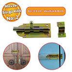 Badem10 Mavzer Sürgü No:2 Kilit Kadmiyum 32x68 mm Ahşap Pvc Demir Kapı Pencere Emniyet Mandalı Kilidi