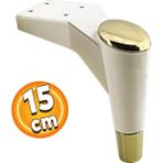 Badem10 Maya Lüks 15 cm Krem Gold Baza Mobilya Kanepe Sehpa TV Ünitesi Koltuk Ayağı