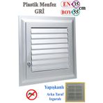 Badem10 Menfez Banyo Wc Tuvalet Havalandırma Plastik Panjur Gri 35x55 CM
