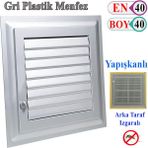 Badem10 Menfez Banyo Wc Tuvalet Havalandırma Plastik Panjur Gri 40x40 CM