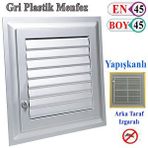 Badem10 Menfez Banyo Wc Tuvalet Havalandırma Plastik Panjur Gri 45X45 cm