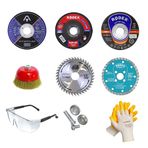 Badem10 Mermer İnox Ahşap Demir Metal Kesici Kesme Spiral Avuç Içi Taşlama Seti (9 PARÇA)