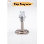 Badem10 (METAL) Kapı Stoperi Tamponu Krom 8 Cm Kapı Durdurucu Tutucu Kapı Altı Üstü Kolu Stopu Silikonlu