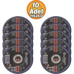 Badem10 Metal Kesme Taşı 10 Adet 115X6X22MM Taşlama Dayanıklı Yüksek Performanslı Uzun Ömürlü Kesici Disk - Çok Renkli
