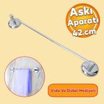 Badem10 Metal Krom Bez Havlu Asma Askısı Aparatı 42 cm Banyo Lavabo Vidalı Askılık Sağlam Askı
