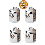 Badem10 Metal Yuvarlak Cam Etejer Menteşesi Krom Metal Vidalı 10 mm 4 Adet Raf Tutucu